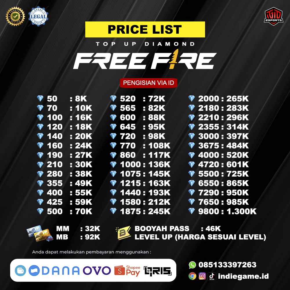 Harga Diamond FF